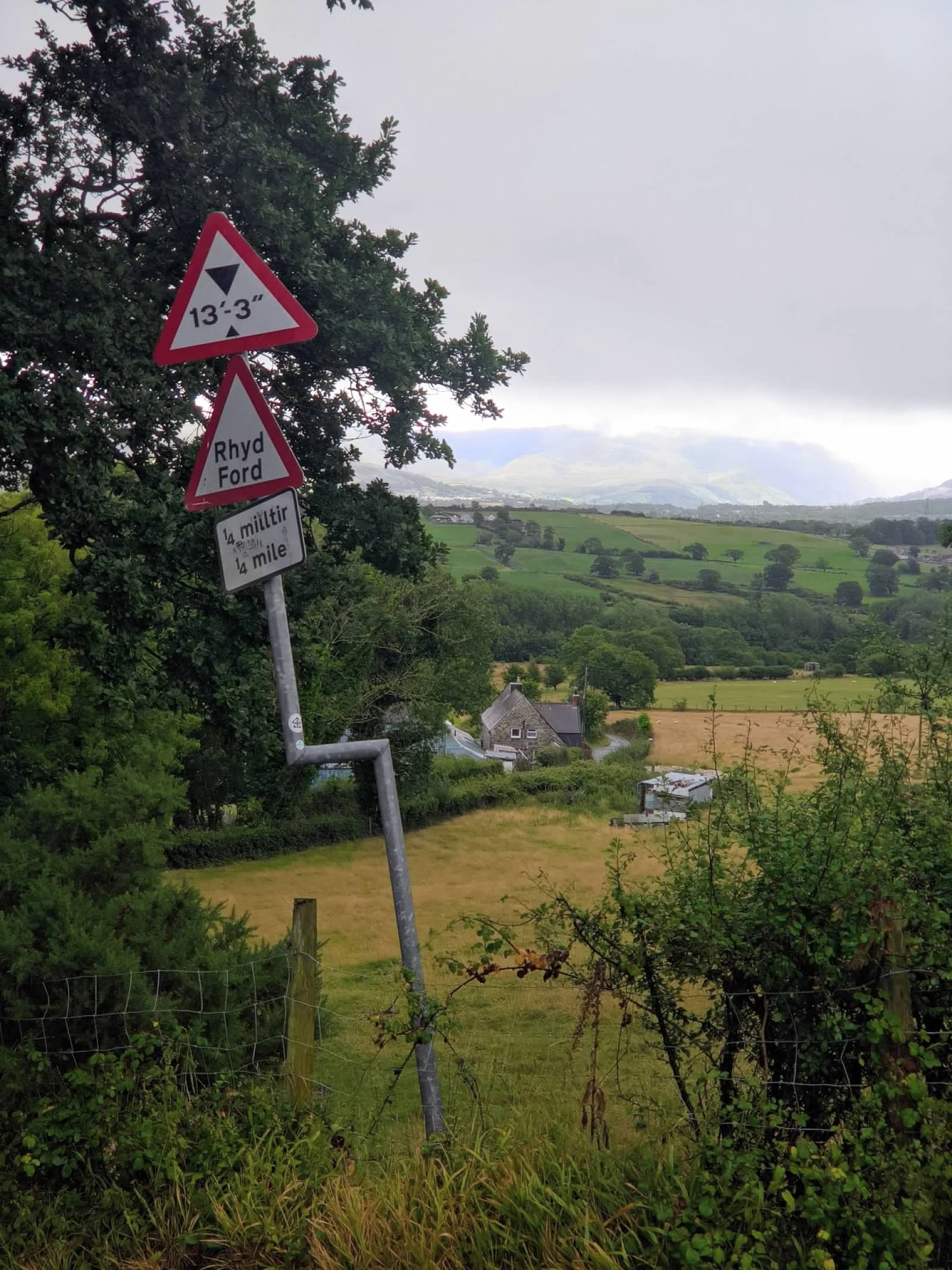 Welsh countryside footpath signpost