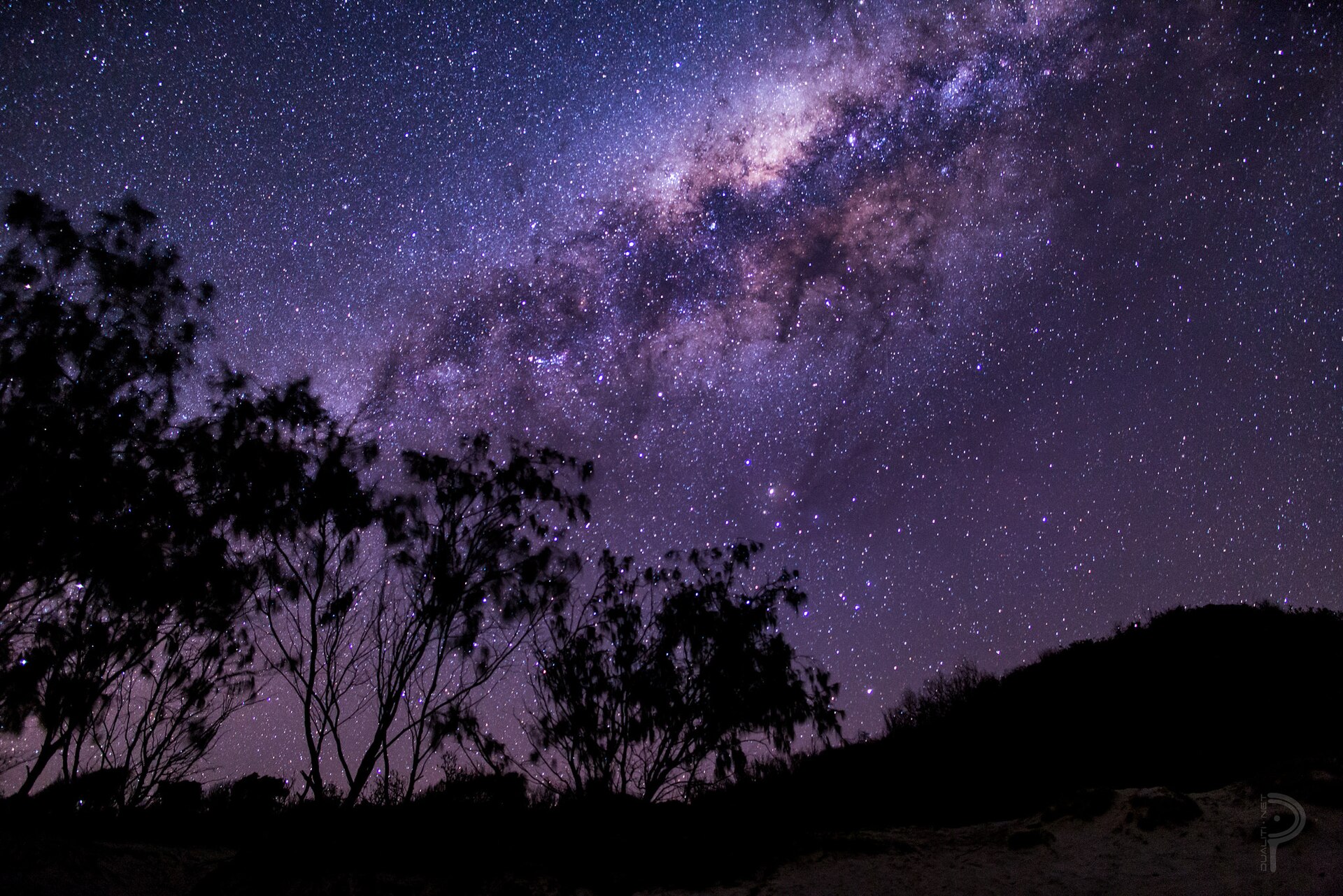 stargazing silhouette hills